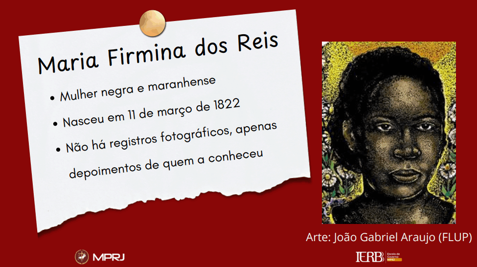 Na primeira aula da oficina, a facilitadora abordou o tema da escravidão sob a perspectiva da obra de Maria Firmina dos Reis, mulher negra maranhense que viveu no século XIX , autora da obra entilulada “Úrsula”, objeto de estudo na aula. O texto foi publicado originalmente em 1859 e é considerado o primeiro texto abolicionista brasileiro. “ Ursula inaugura a voz de personagens negras na literatura”, explica Roberta Araújo.  ‌